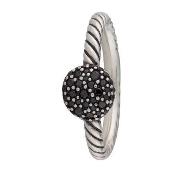DAVID YURMAN DIAMOND 0.28 CTW STERLING SILVER 925 PETITE CABLE RING - Picture 2 of 8